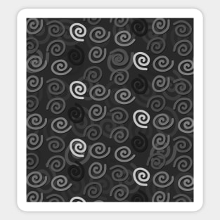 Grey shade spiral pattern design Sticker